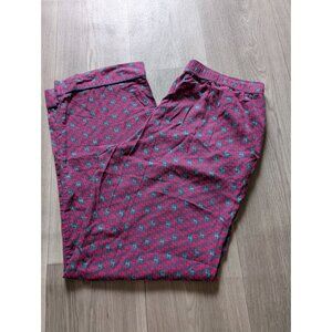 Victorias Secret Womens Pajama Pants M Multicolor Pink & Green Cotton Blend